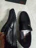 蜻蜓牌【100%全牛皮】男士皮鞋商务休闲真皮防滑软底软面中老年爸爸鞋真皮透气套脚舒适耐磨真皮百搭鞋子 黑色 39 实拍图