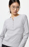优衣库女装罗纹亨利领T恤/长袖修身短款内搭打底25新款479591 02 浅灰色 XS /150/76A 实拍图