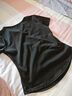 徽昂瑜伽服女运动服短袖t恤紧身速干衣健身服上衣V领褶皱收腰耀黑XL 实拍图