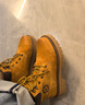 骆驼（CAMEL）【王俊凯同款】加绒马丁靴男鞋秋冬新款大黄靴女户外工装登山靴子 GE122W7757T 金黄色（男款） 44 实拍图