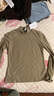 UR秋季新款女装简约百搭休闲立领修身长袖T恤UWB440047 绿卡其 L 实拍图