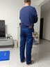 皮尔卡丹牛仔裤男冬季棉弹柔软宽松商务休闲直筒裤男士裤子深蓝色38 实拍图