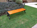 来瑞成公园休息椅 木质长椅 铸铝公园椅户外长椅防腐实木塑木靠背休闲椅 1.2米高级塑木方凳款 实拍图