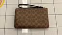 蔻驰（COACH）【品牌直供】女士小号手拿零钱包卡其老花配棕色CZ277新年礼物 实拍图