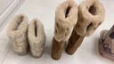 达芙妮秋冬加绒加厚两穿雪地靴东北保暖厚底显瘦长筒棉靴 棕色 39 实拍图