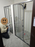 东鹏（DONGPENG）淋浴房三联动推拉门一字形卫生间隔断干湿分离玻璃浴室隔断沐浴房 枪灰缓冲1.2-1.29/2米高|极窄 升级1.0壁厚不锈钢+2cm极窄边框 实拍图