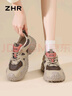 ZHR登山鞋女春秋户外运动鞋女轻便厚底休闲女鞋 KD03 棕粉 37 实拍图