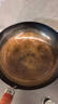 章丘铁锅正宗手工锻打铁锅无涂层物理不粘锅炒锅老式家用炒菜锅厨具轻音 大师版古法烤蓝(已干烧） 34cm 实拍图