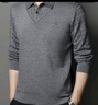 罗蒙（ROMON）长袖t恤男秋冬季商务毛衣男士针织衫假两件休闲上衣服 实拍图
