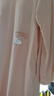 猫人女士睡衣女100%纯棉长袖纯色带胸垫简约宽松睡裙家居服粉紫L 实拍图