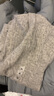 优衣库女装纽花圆领针织开衫/毛衣外套空调衫通勤秋冬新款481477 03 灰色 M 实拍图