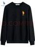U.S. POLO ASSN.卫衣男春秋季新款圆领运动休闲服外套保罗男士t恤上衣服黑2XL 实拍图