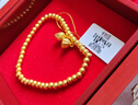 卡铂亚 古法黄金手链女999足金福字莲蓬传承手链圆珠弹力绳转运珠手串 加厚款 4mm金珠 莲蓬手链 6.17克 实拍图