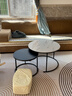 顺冠茶几客厅茶台仿岩板创意北欧茶桌现代小户型简约圆形小桌子极简型 【送货上门】黑架-70白纹+50黑纹 实拍图