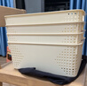 名创优品同款 杂物收纳筐塑料桌面收纳盒厨房橱柜零食玩具整理筐 奶油色高款特大号 实拍图