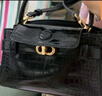 CHARLES&KEITH鳄鱼纹凯莉包手提斜挎婚包包女包生日礼物CK2-50270880-1 Black黑色 S 实拍图