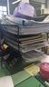 得力（deli）多功能金属网材组合式文件框/盘/栏书立办公用品桌面档案收纳盒多层资料架置物架带笔筒黑色PB103 实拍图