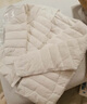 鸭鸭（YAYA）佟丽娅同款轻薄羽绒服女新款冬季短款圆领内胆修身时尚薄外套男 米白色【女款无领】 XL 【建议115-125斤】 实拍图