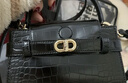 CHARLES&KEITH鳄鱼纹凯莉包手提斜挎婚包包女包生日礼物CK2-50270880-1 Black黑色 S 实拍图