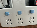 公牛（BULL）转换插头/品字形一转三插座/无线转换插座/电源转换器 适用卧室、厨房 3位分控开关插座 蓝白款 实拍图