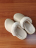 朴西知晤防水棉拖鞋女秋冬季厚底防滑加绒棉拖后跟带款 奶杏色  37-38 实拍图