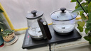 FUNORK全自动上水电热水壶 茶台烧水壶家用办公一体机茶桌茶几嵌入式茶具电茶炉套装 RY-10钛灰色清洁款 实拍图
