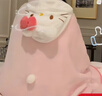 橙央学生午睡毯kitty猫少女心午休毯子凯蒂猫披风斗篷宿舍空调披肩毯 kt猫连帽披肩毯 尺寸（140*90CM） 实拍图