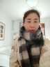 奢卡乐冬季围巾情侣2024新款韩版学生男女款流苏格子长款男围脖礼物ins 黑白格子  加厚 情侣同款 实拍图