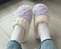 朴西PUXI棉拖鞋女士秋冬季时尚厚底羊羔绒拖鞋高级感男士棉拖品质 丁香紫 35-36 卡码拍大一码 实拍图