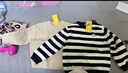 巴拉巴拉童装男童毛衣女童加绒针织衫秋冬条纹半高领毛衫 黑白色调00491 120 cm 实拍图