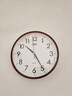 康巴丝（Compas）挂钟 创意简约钟表客厅石英钟表挂墙时钟 c2855 咖木色 26cm直径 实拍图