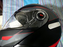 LS2双镜片揭面盔电动摩托车头盔男女高清耐磨赛车四季通用 FF370 哑黑银红快速 XXXL（建议61-62头围） 实拍图
