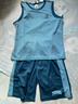 左西男童夏装套装2025儿童夏季速干篮球服运动背心两件套 蓝灰色 140 实拍图