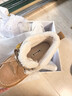 百丽（Belle）姜饼屋毛球挂饰雪地靴女冬季增高加绒保暖棉鞋F2Y1DDD5 棕色-毛里【沈羽洁推荐】 34 (220mm) 实拍图
