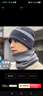 南极人毛线帽男保暖针织护耳冬加绒加厚包头套围脖帽子女N18M2519 黑色 实拍图