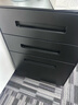 洛克菲勒 钢制文件活动柜三抽屉柜 办公储物矮柜移动铁皮柜子带锁 黑色 实拍图