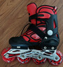 美洲狮（COUGAR）轮滑鞋儿童闪光溜冰鞋男女滑冰旱冰鞋女轮滑鞋男童 黑红单闪套装 L (可调37-41码) 实拍图