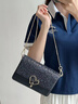 CALWAN KEODH新款小方包包女包单肩包真皮链条包斜挎包轻奢生日礼物送女友老婆 【黑色】品牌时尚百搭高级感亮片包实用走心女生闺蜜 实拍图