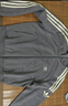 adidas复古风针织休闲运动立领夹克外套女秋季阿迪达斯官方三叶草   影迹灰（推荐选大一码）   M 实拍图