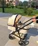 纽贝耳newber婴儿车 婴儿推车 婴儿车0-3岁用折叠可坐可躺带减震 可换向 雾灰 防风罩+防蚊罩+护脊板 实拍图