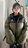 骆驼火山羽绒服2.0男高绒量保暖外套女可拆卸帽户外防风面包羽绒服 深榄绿/暗夜黑 男女同款,7130B S 实拍图