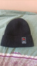红蜻蜓帽子男士冬季毛线帽加绒保暖棉帽户外骑车防寒防风护耳帽针织冷帽 黑色帽子·加绒防风 实拍图