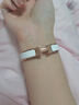 爱马仕（HERMES）手镯 合金珐琅手镯小号 经典款H扣手镯男女同款 生日礼物 礼盒装 白色-玫瑰金色 实拍图
