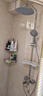 九牧王世家全铜淋浴花洒套装家用卫浴室淋雨恒温数显增压喷头莲蓬卫生间花洒 银色-钻石三档圆喷【送置物架】 实拍图