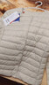 鸭鸭（YAYA）佟丽娅同款轻薄羽绒服女新款冬季短款圆领内胆修身时尚薄外套男 米白色【女款无领】 L 【建议100-115斤】 实拍图