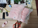 洁丽雅（Grace）加厚平纹浴袍 吸水可穿可裹浴巾 家用情侣保暖浴裙柔软浴衣 粉色 实拍图