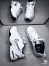 耐克轻便训练鞋老爹鞋冬季健身缓震运动NIKE MONARCH 4 415445 102白色/金属银/深藏青 36.5 (235mm) 实拍图
