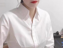 职业装蓝色长袖衬衫女长袖2025春秋季正装工装工作服商务衬衣上衣 6212-1白色V领 L 推荐100-110斤 实拍图