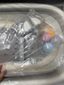iuu婴儿洗澡盆 可折叠宝宝浴盆大号 洗澡神器躺托浴架新生儿童用品 【北欧灰】+可调节感温浴架 材质：FAD食品级材质检测认证 实拍图