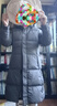 黑冰户外女连帽中长款鸭绒羽绒服冬季防风保暖羽绒服 FAF8958 深灰 M 实拍图